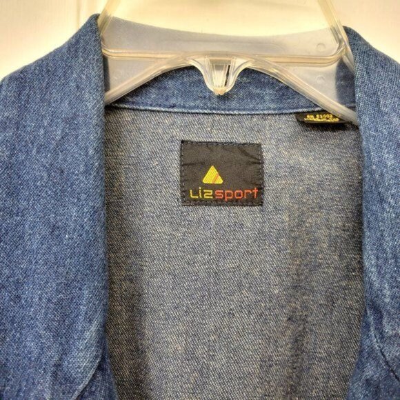 Liz Sport Vintage Denim Blazer With Embroidered Crest - Picture 3 of 4